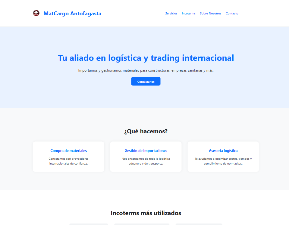 Vista previa Landing Corporativa Blue